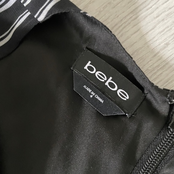 Black and white striped Bebe dress - Picture 2 of 4